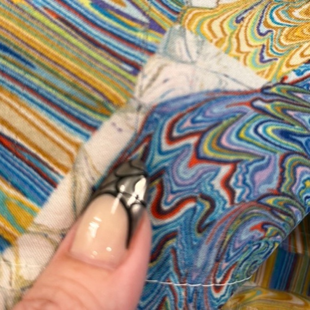 Vintage Psychedelic Rainbow, Men’s Button-up Short Sleeve, No Tags Est size S/XS - Picture 11 of 15